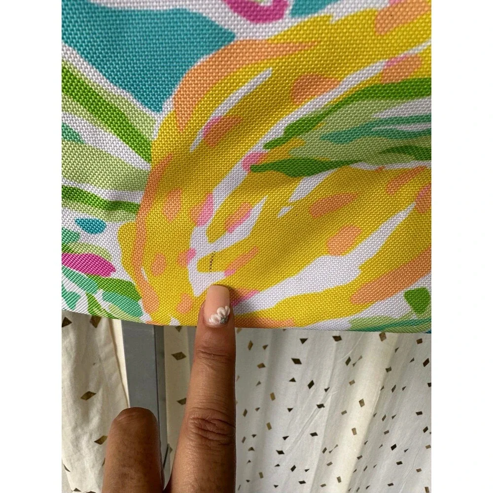 Lilly Pulitzer Estee Lauder Novelty Tropical Watercolor Lemon Canvas Tote Bag